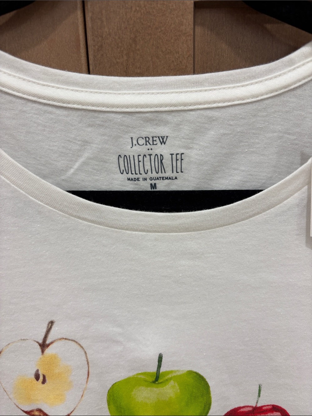J. Crew White Apple Print Tee - Picture 2 of 4